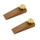 2 Pieces Yellow Crackle Ceramic Wooden Door Stopper